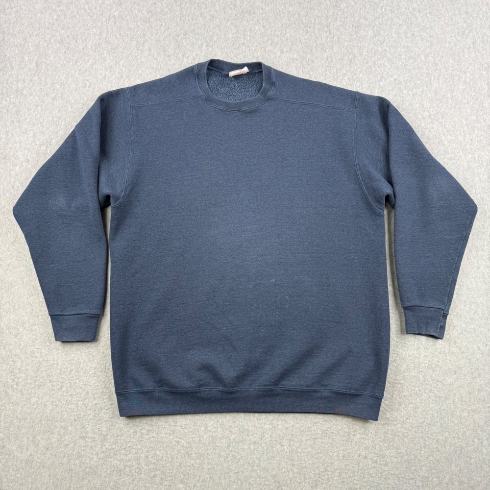 Vintage BVD Sweatshirt Mens XL Blue Premium Fleece Crewneck Long Sleeve Puloover